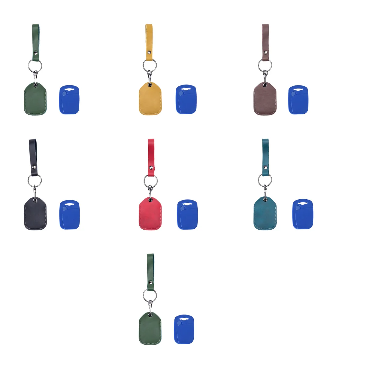 Cowhide Access Card Key Ring