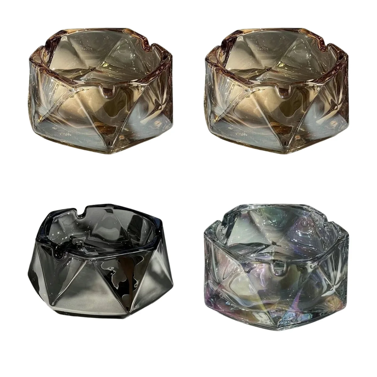 Crystal Glass Tabletop Ashtray