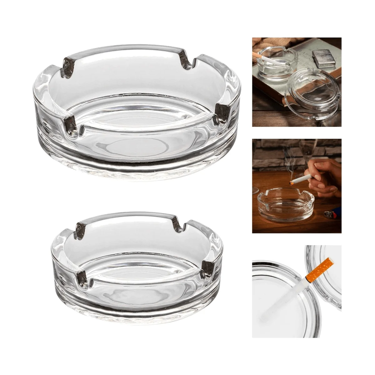 Round Clear Smoking Ashtray