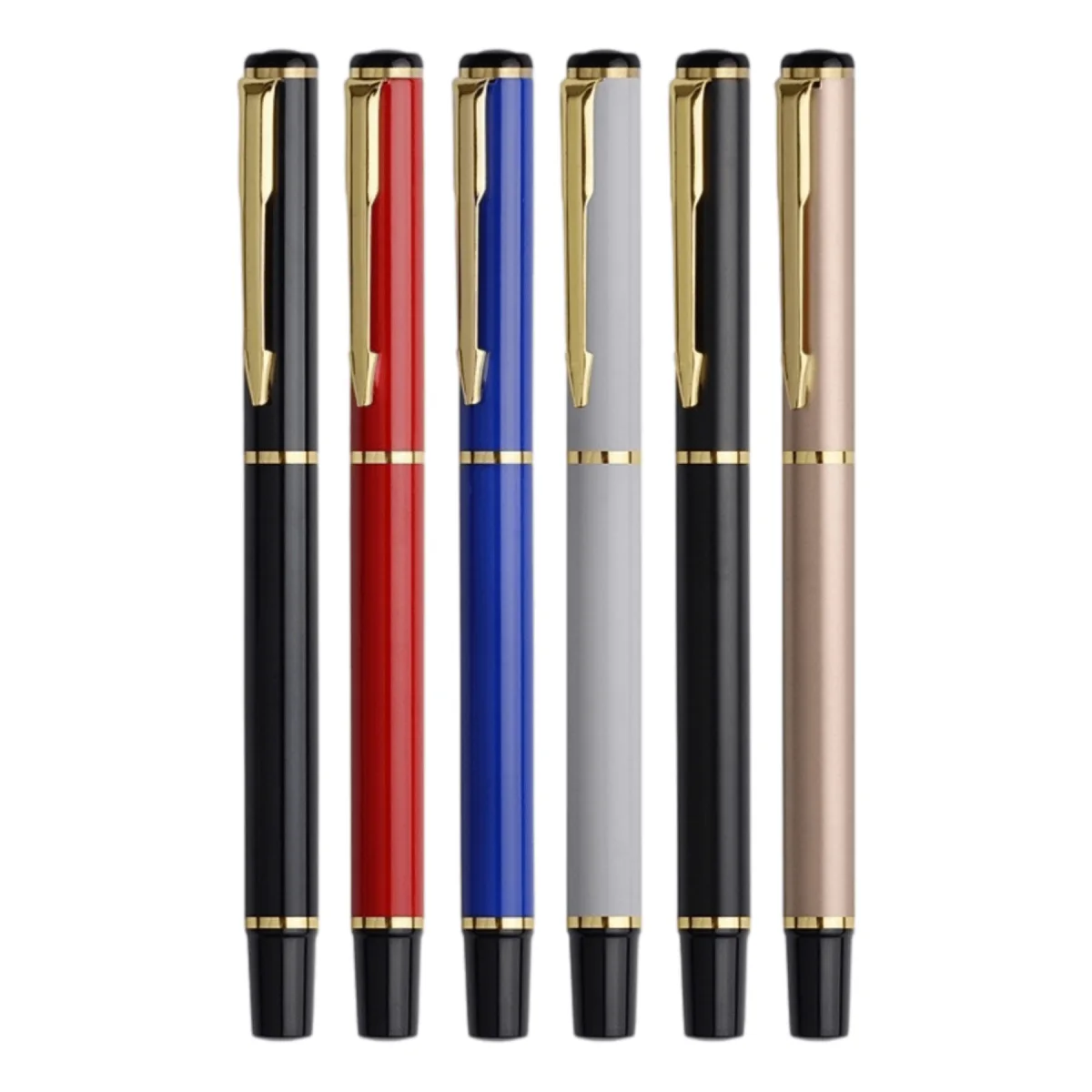 Rounded-Orb Metal Rollerball Pen