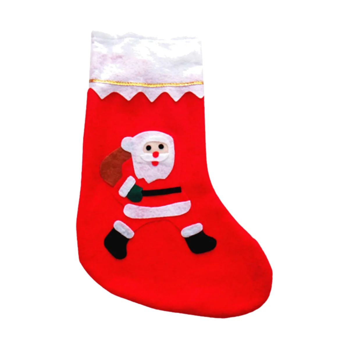 White Gold Stitched Christmas Stocking