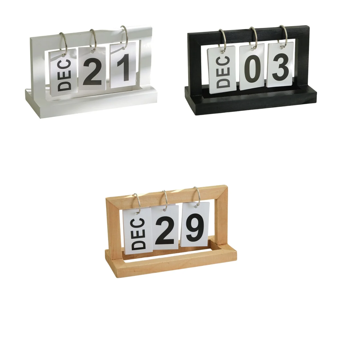 Wooden Perpetual Tabletop Calendar