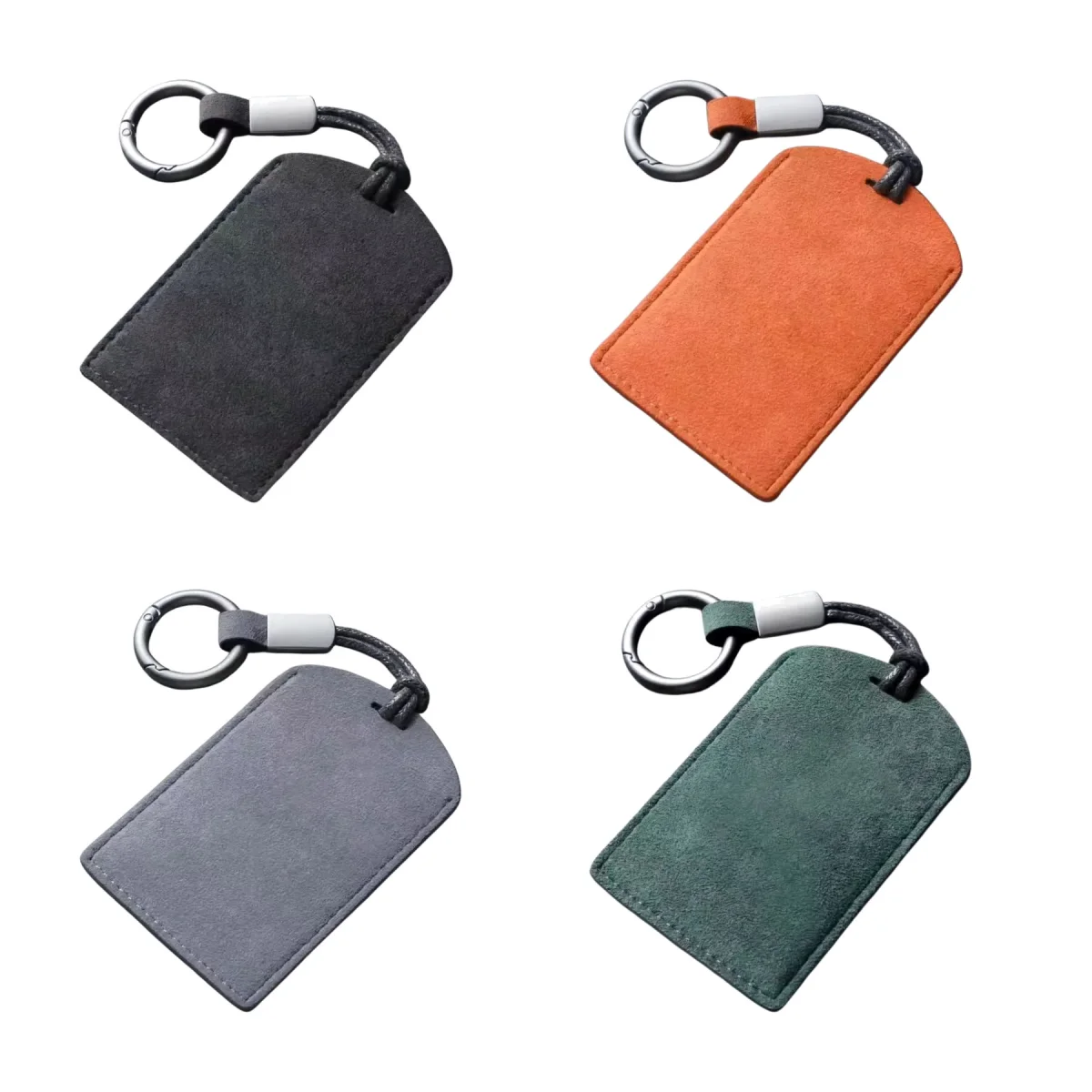 Suede Leather Key Card Holder