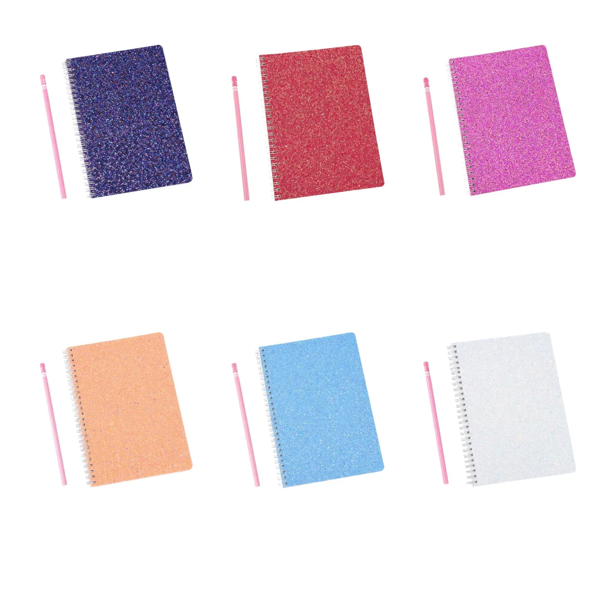 Glitter Spiral Student Notebook