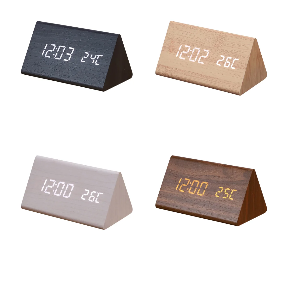 Wooden Led Alarm Clock