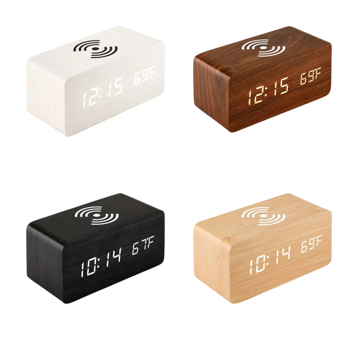 Rechargeable Wooden Digital Clock