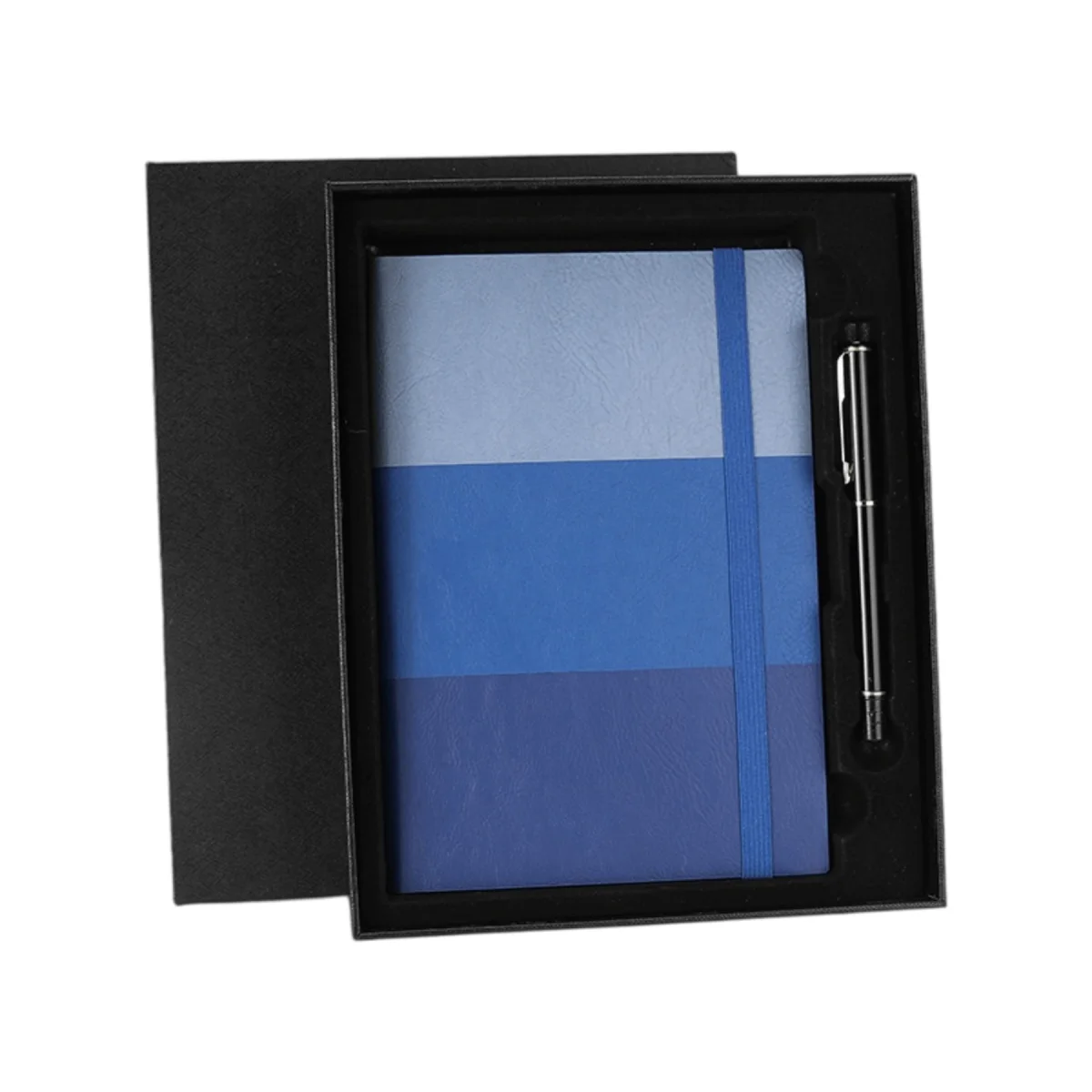 Three-Color Strap Notebook with Pen Set