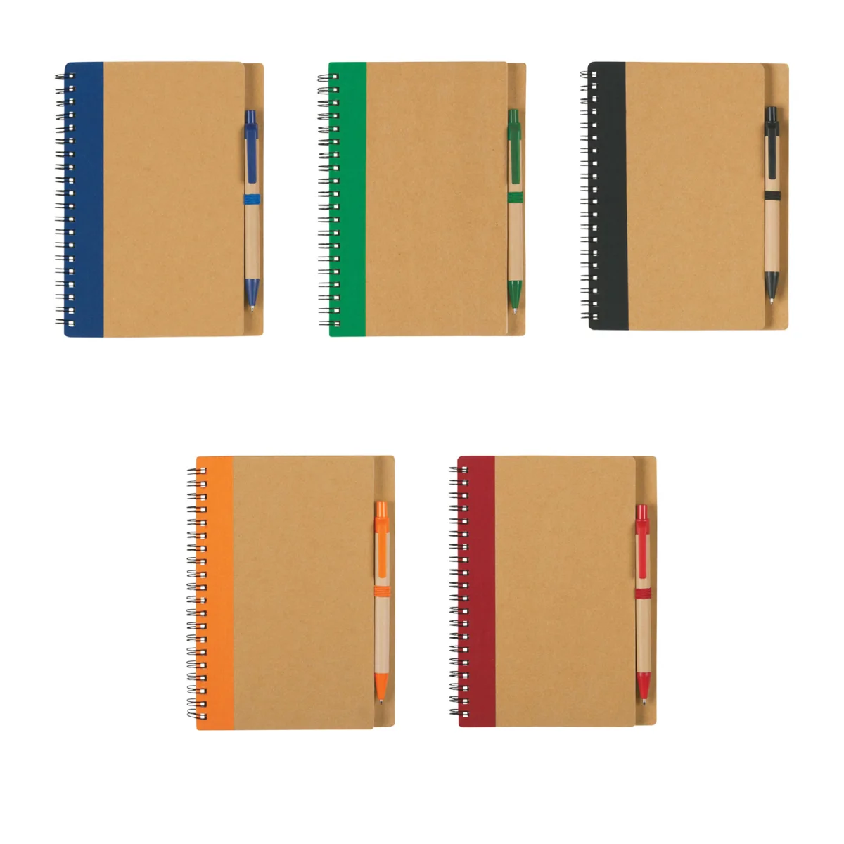 Kraft Paper Spiral Notebook With Pen