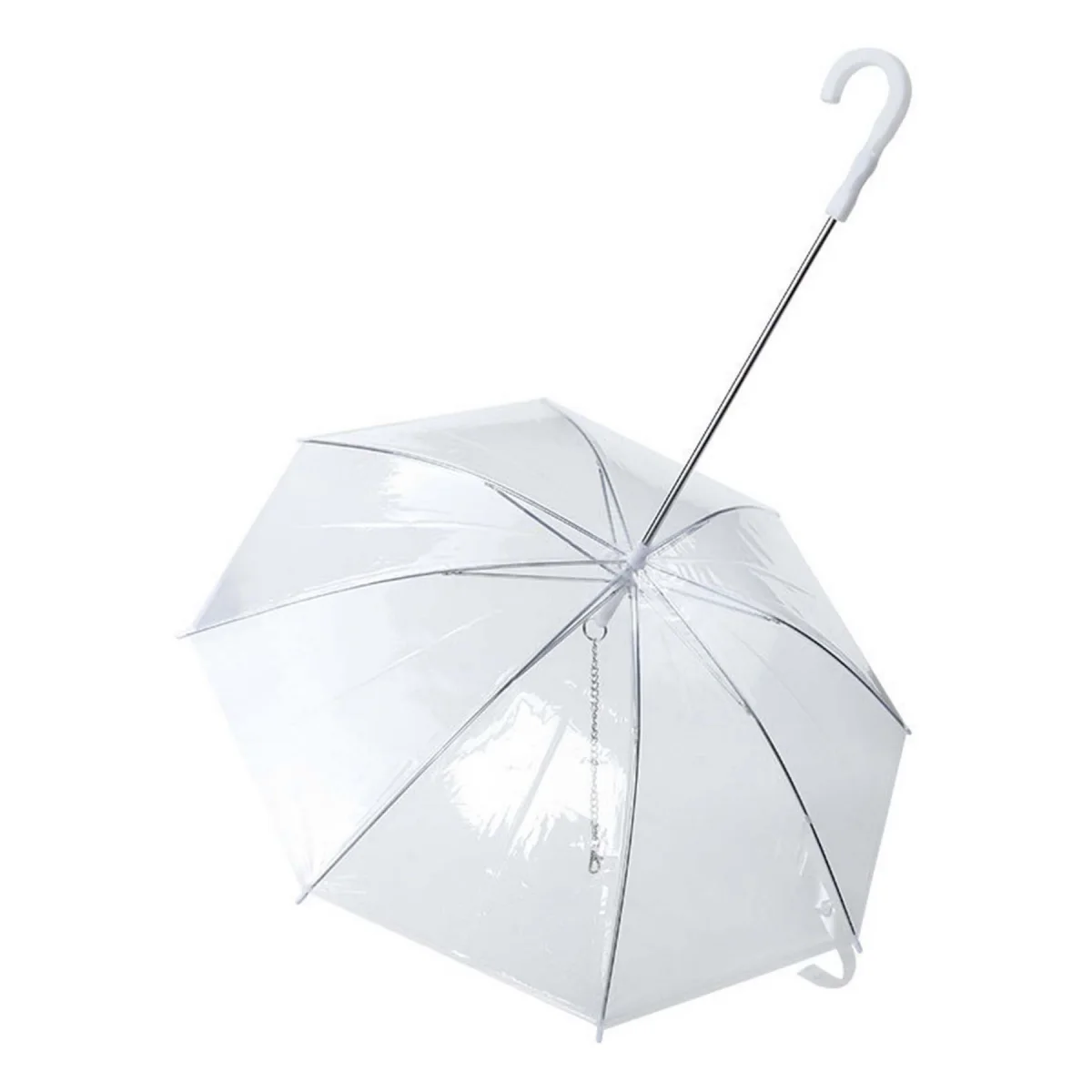 Transparent Leash-Attach Dog Pet Walking Umbrella