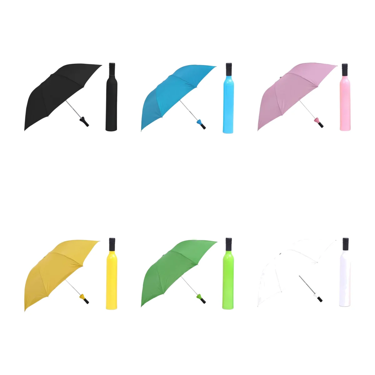Novelty Polyester Wine Bottle Compact Folding Umbrella
