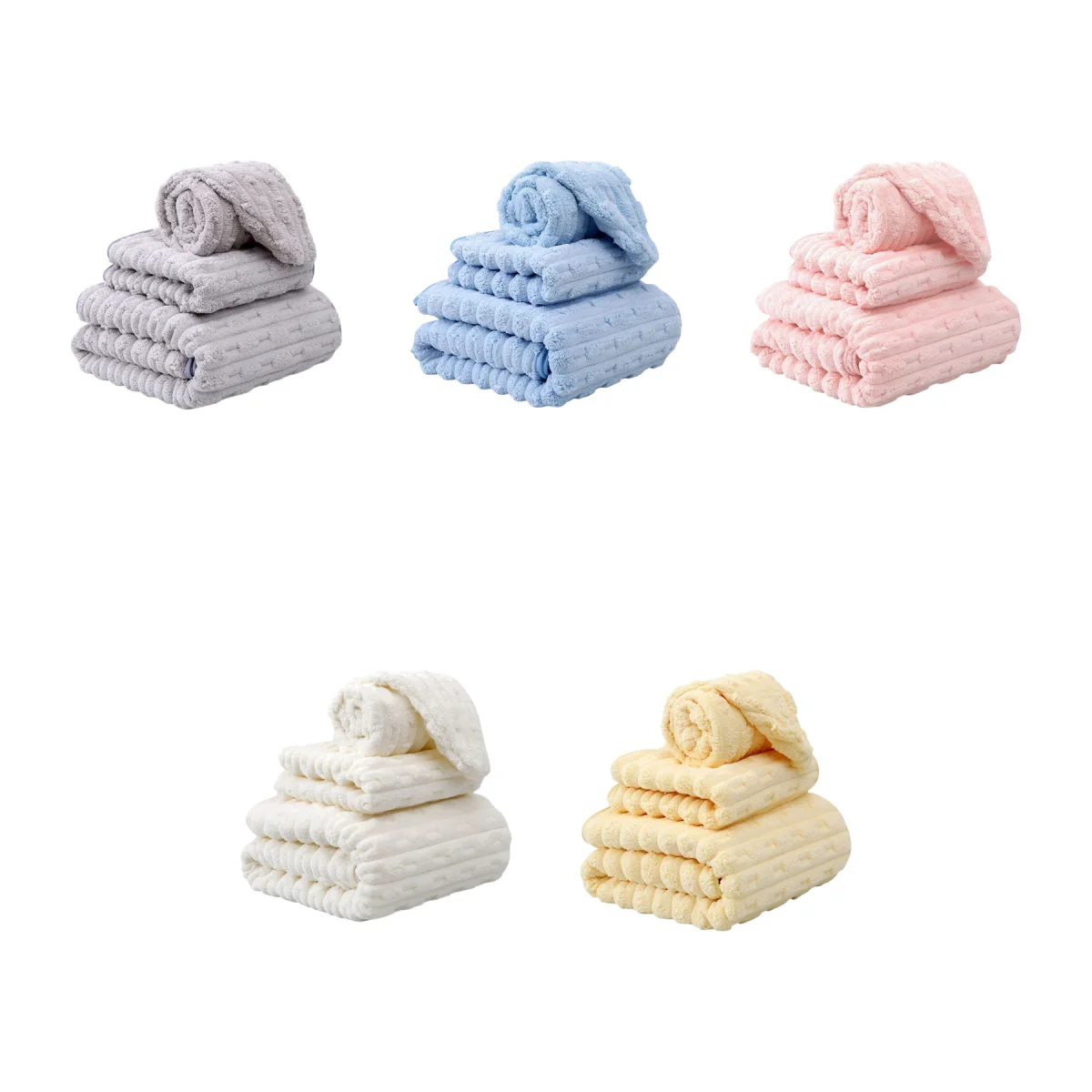 Snowflake Fleece Plush Absorbent Bath Towel Set