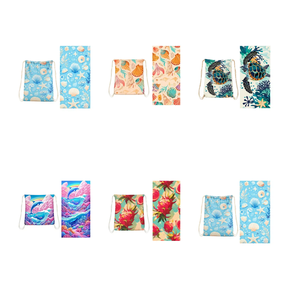 Foldable Packable Quick-Dry Beach Towel Pouch