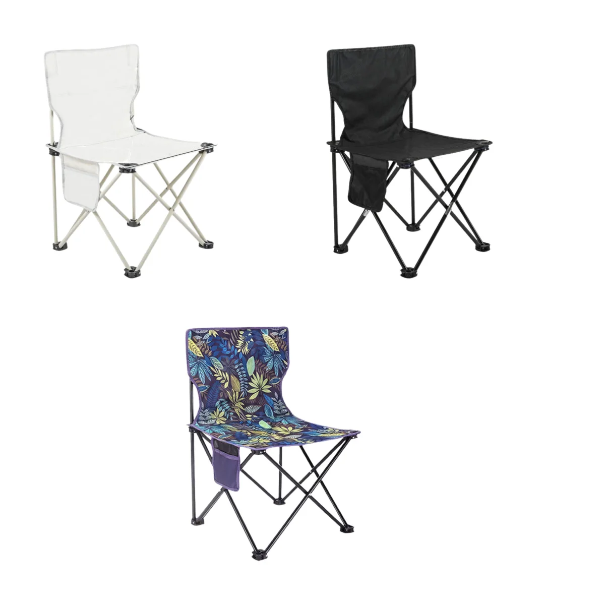 Foldable Steel-Frame Portable Camp Stool Carry Bag