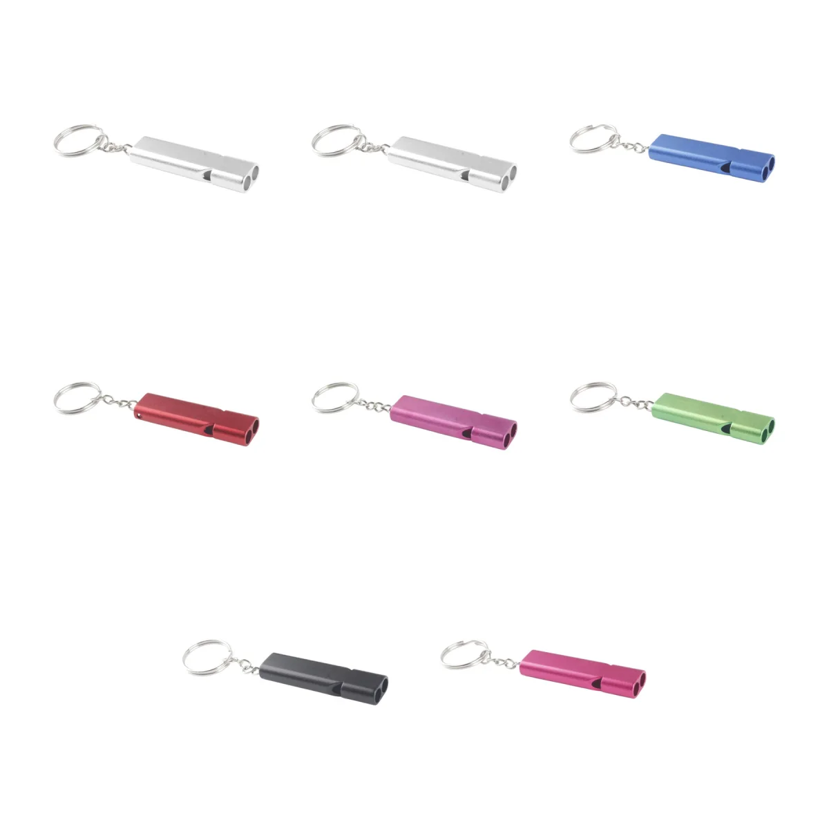 Dual-Tube Far-Reaching Keychain Emergency Whistle
