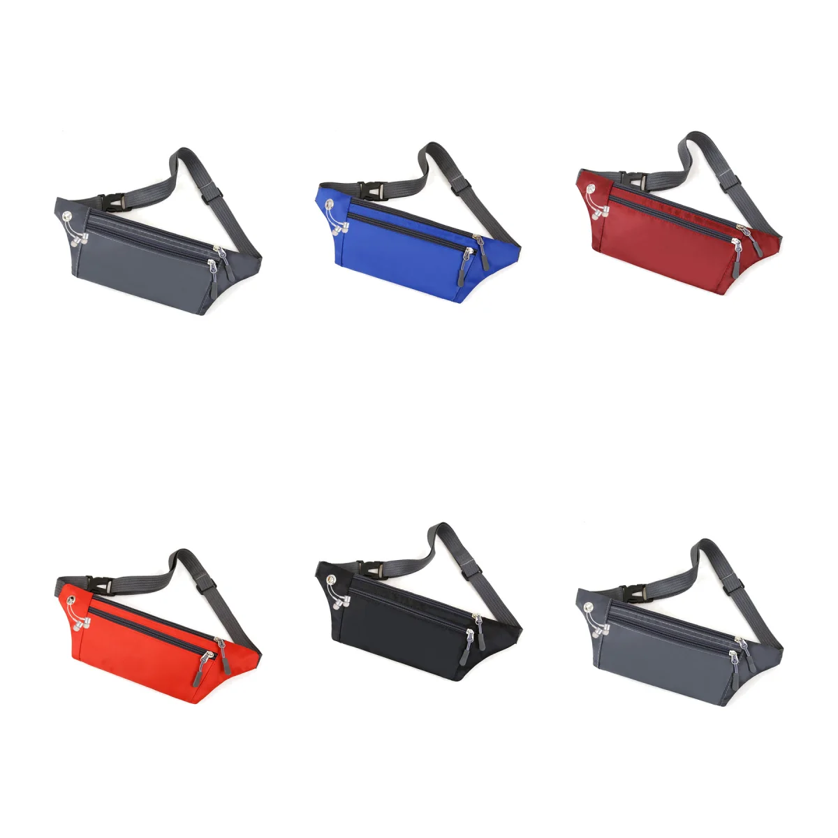 Low-Profile Waterproof Nylon Sports Waist Bag