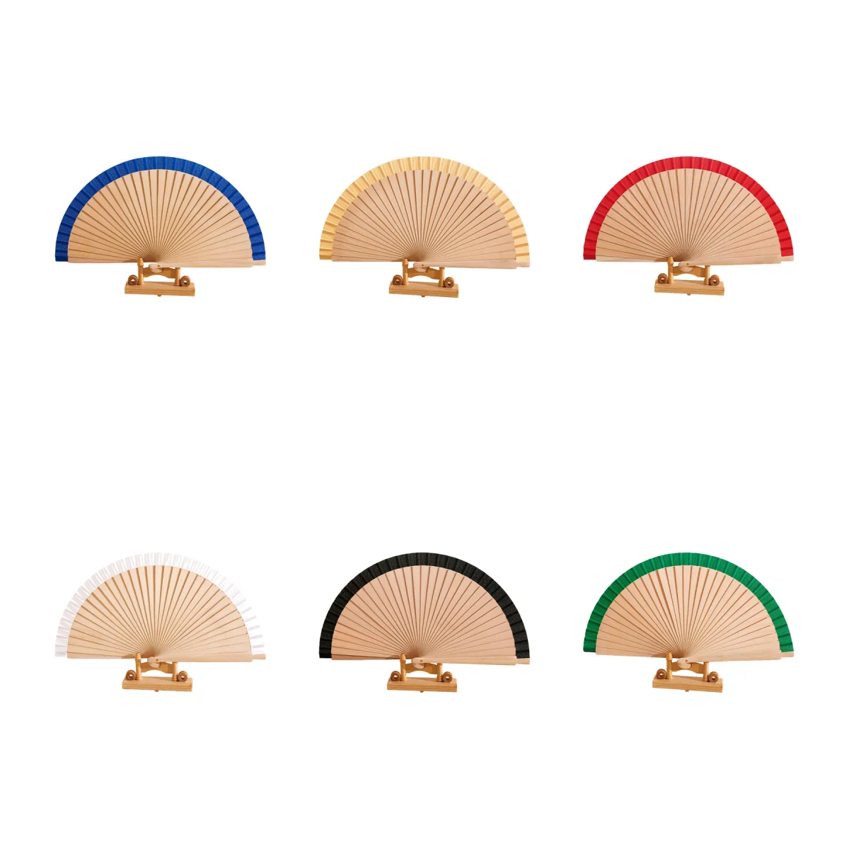 Engraved Wood-Rib Fabric Folding Hand Fan