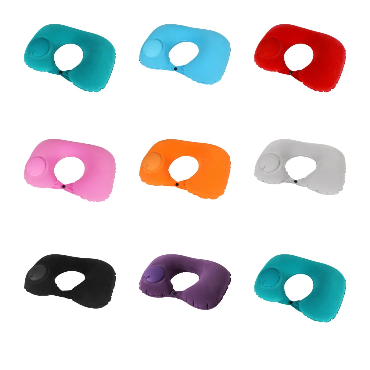 Deflatable U-Shaped Inflatable Travel Neck Pillow