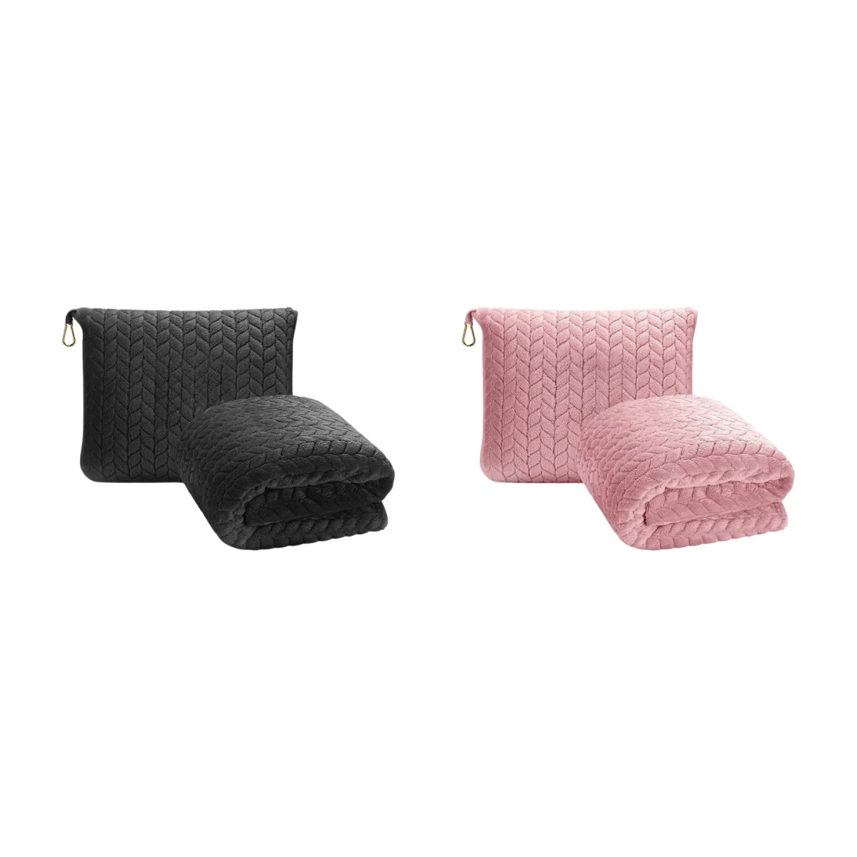 2-In-1 Foldable Neck Pillow Throw Blanket Set