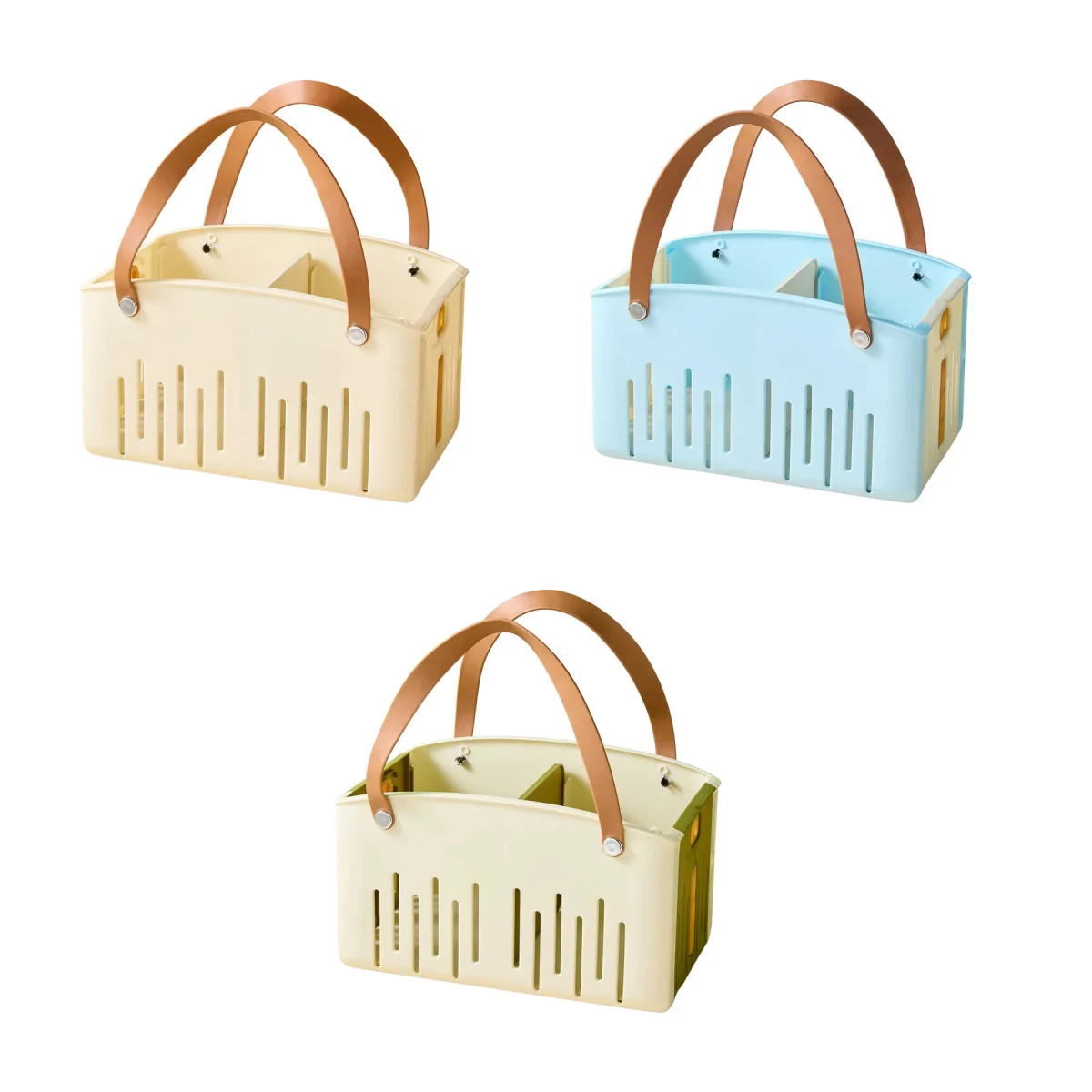 Fold-Flat Plastic Shower Caddy Bath Storage Basket