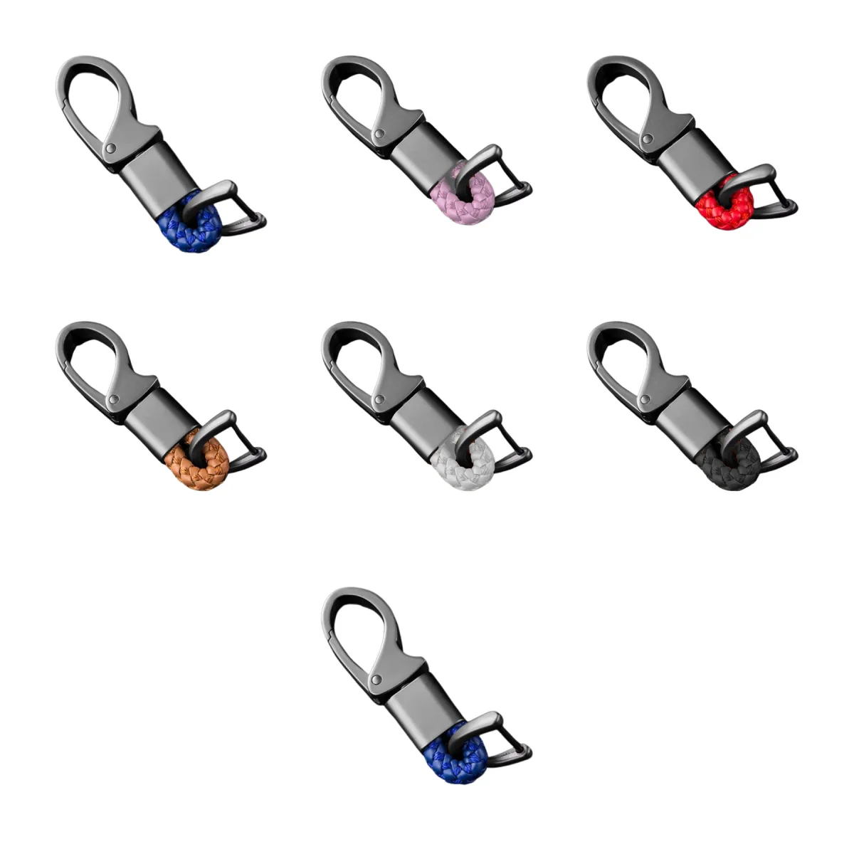 Zinc-Alloy Braided Rope Metal Keychain Pendant