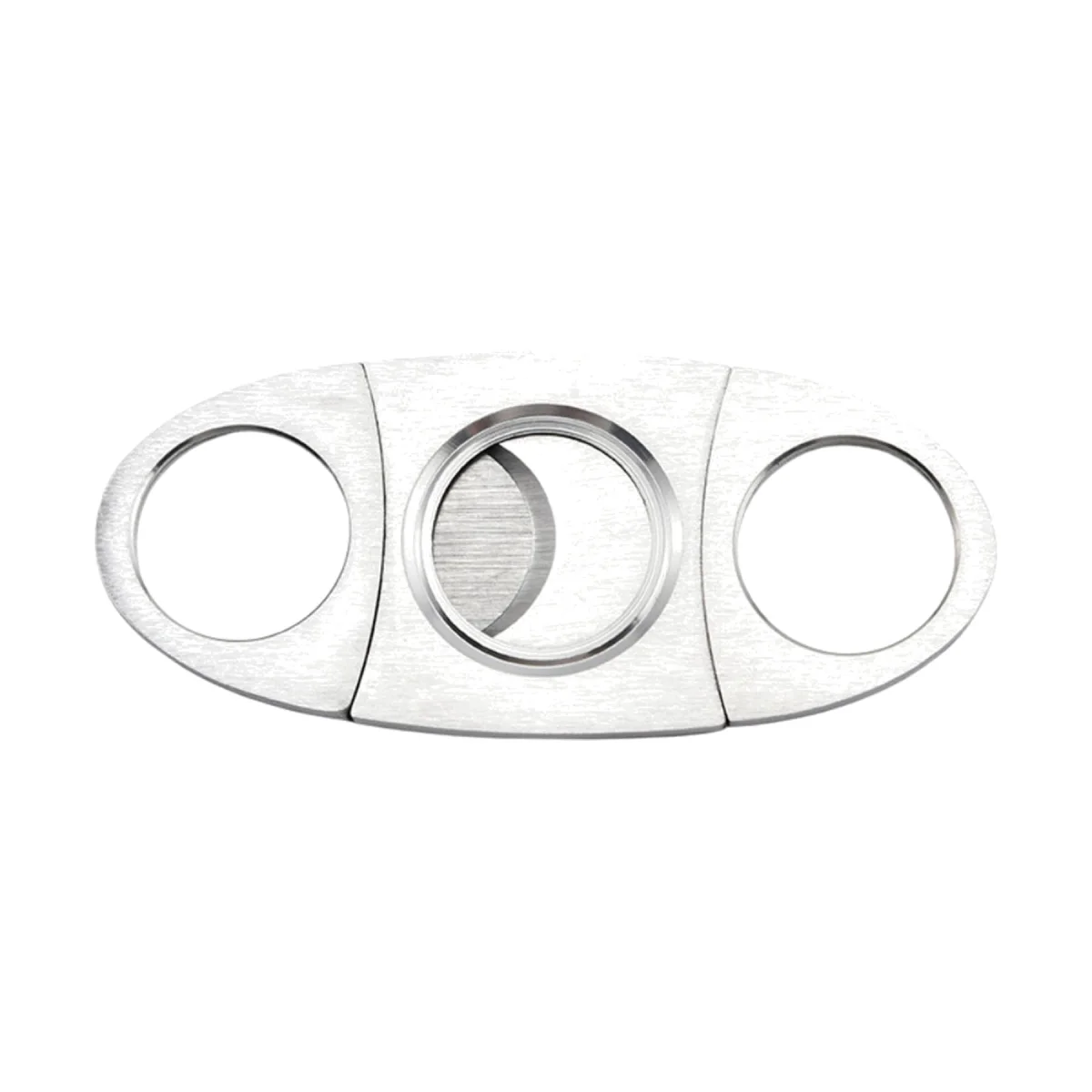 Velvet-Pouch Double-Blade Stainless Cigar Cutter