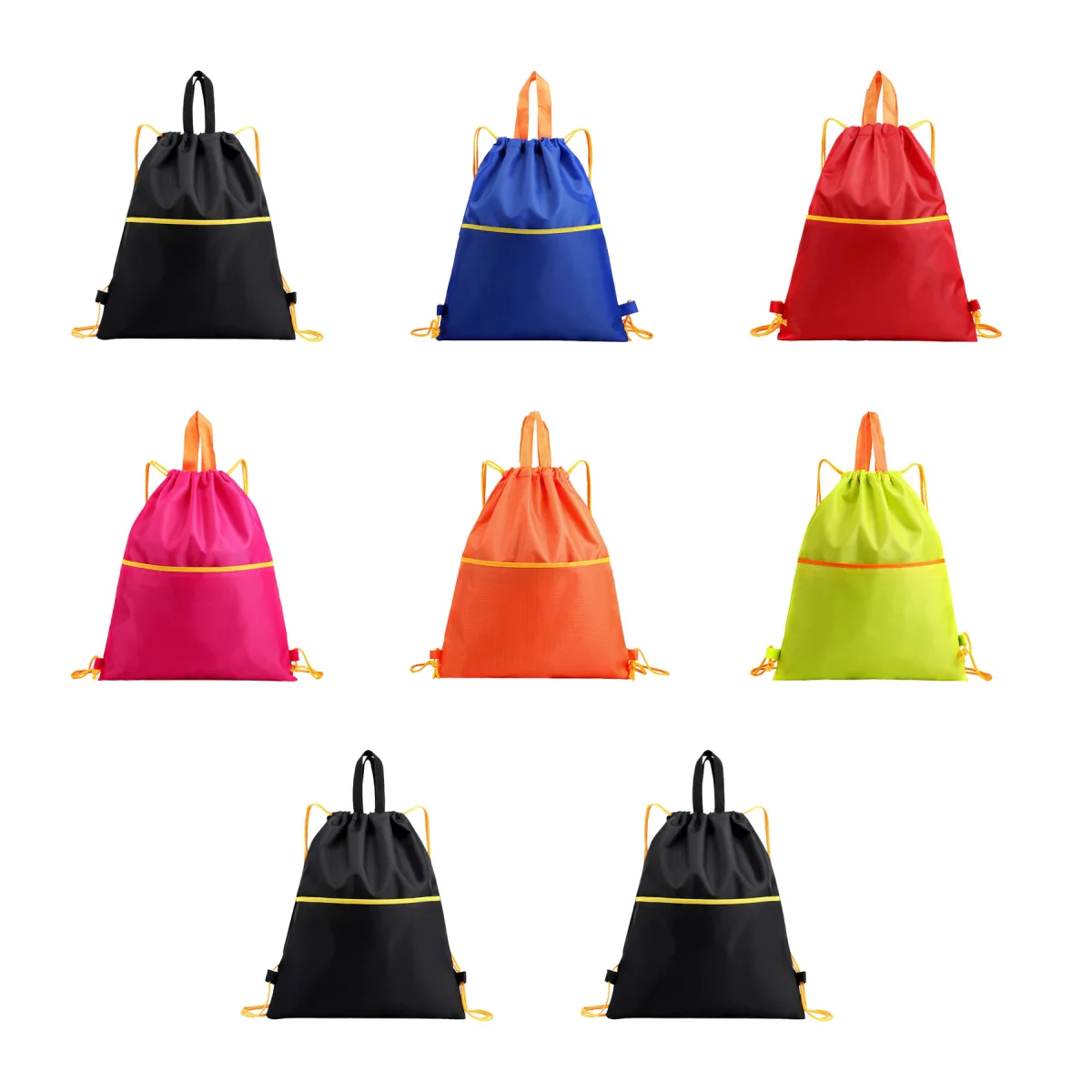 Spacious-Compartment Water-Resistant Oxford Cinch Sports Sack