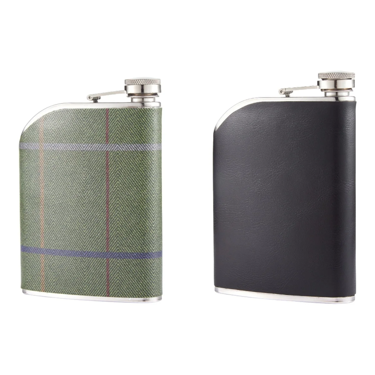 Leather-Wrapped Stainless Steel Flask