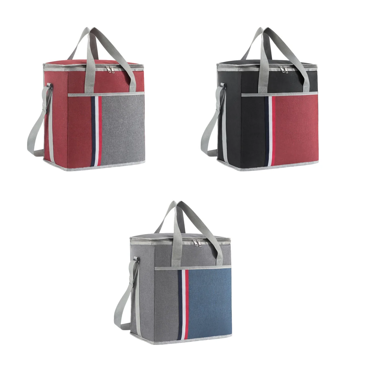 Pearl-Cotton Oxford Aluminum Foil Insulated Lunch Cooler Bag