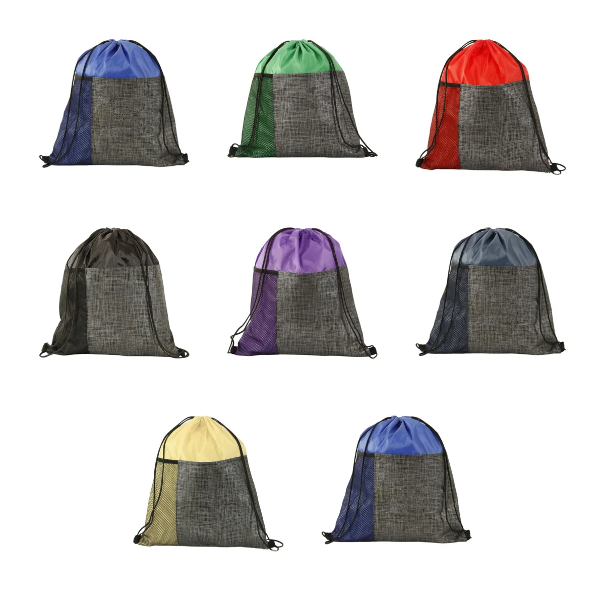 Bottle-Pocket 210D Polyester Drawstring Sports Pack