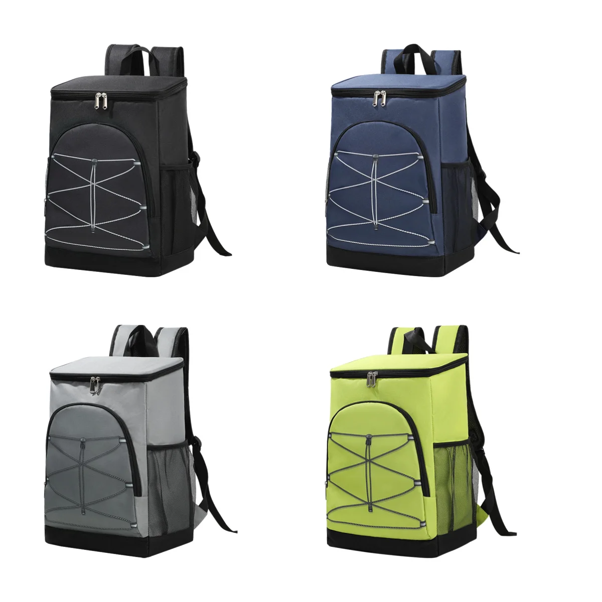 Mesh-Holder Waterproof Oxford PEVA Insulated Cooler Backpack