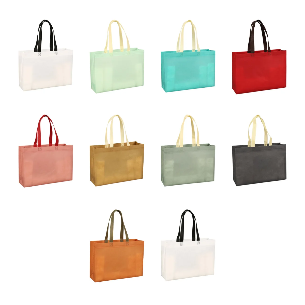 Long-Handle Reusable Non Woven Tote Shopping Bag