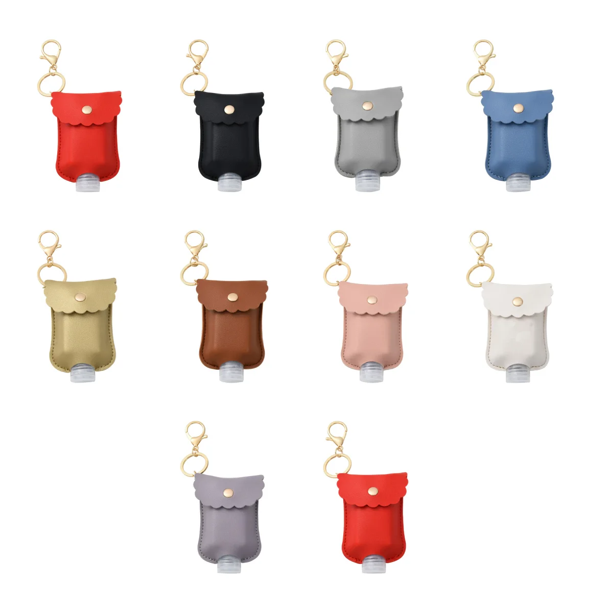 Bag-Clip Reusable Travel Sanitizer Bottle Holder