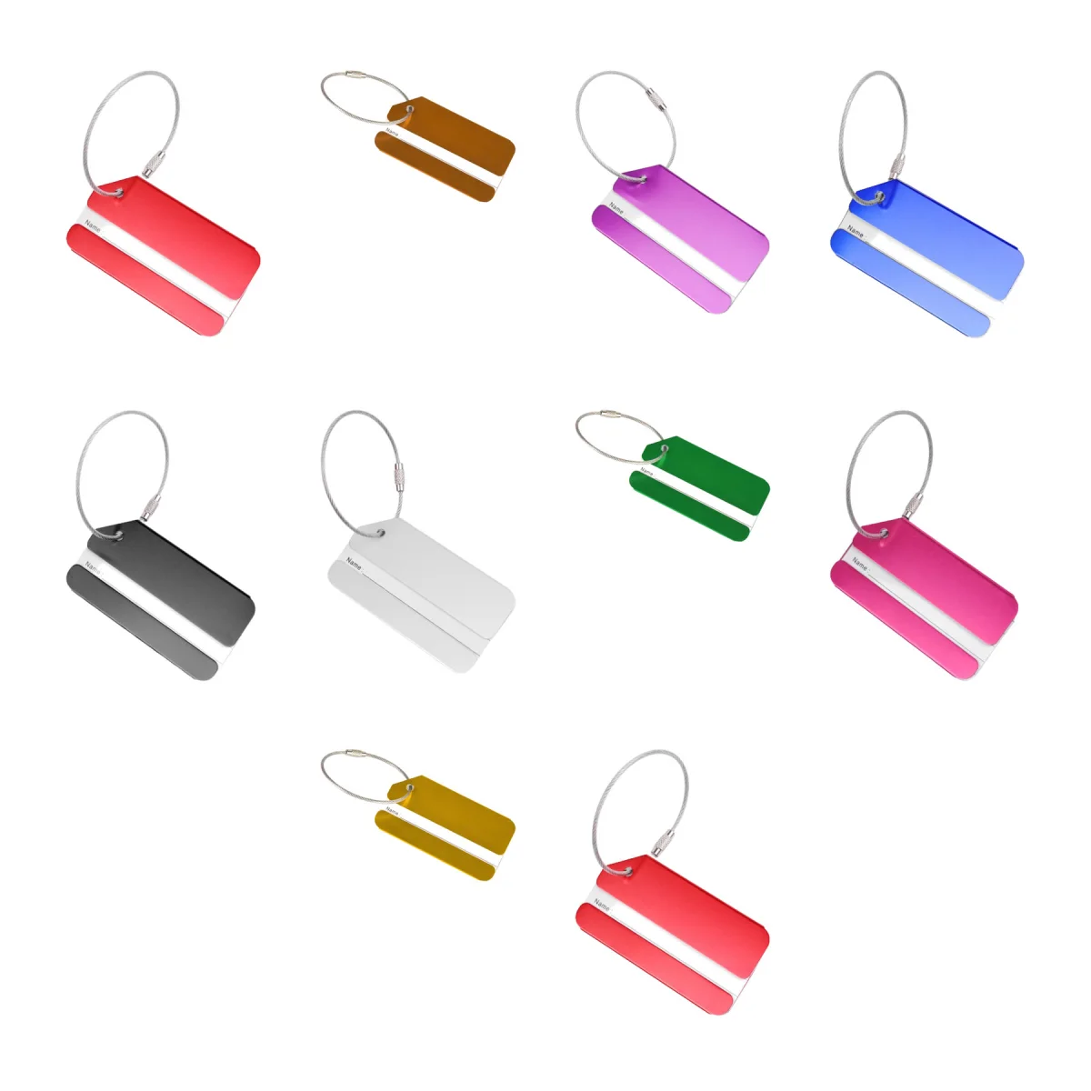 Privacy-Cover Aluminum Luggage Flight ID Tag