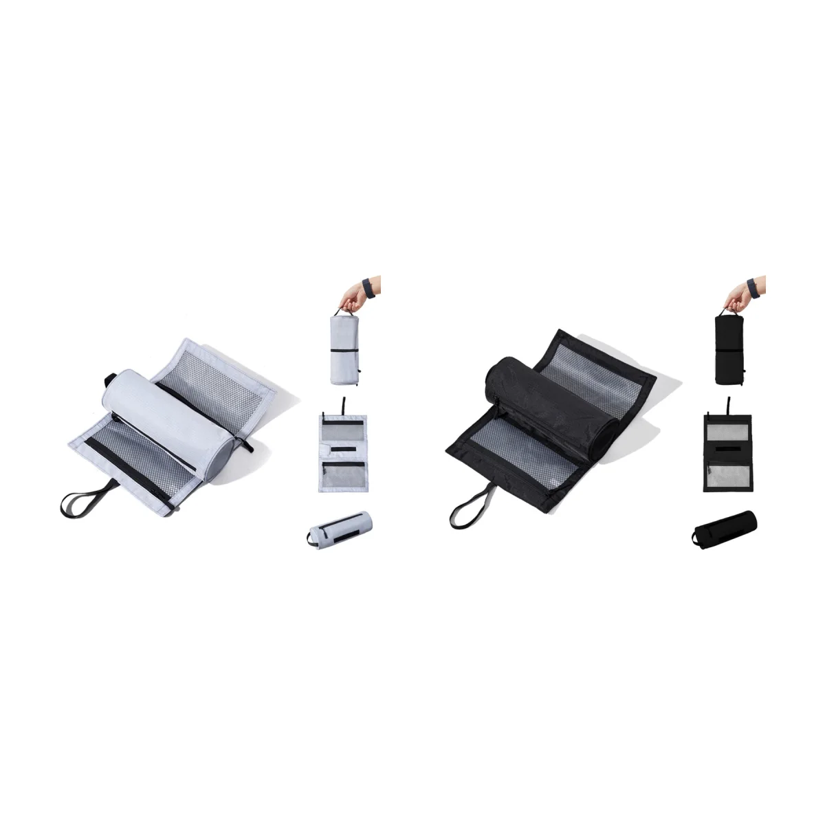 Tight-Roll Roll Up Polyester Toiletry Kit Bag
