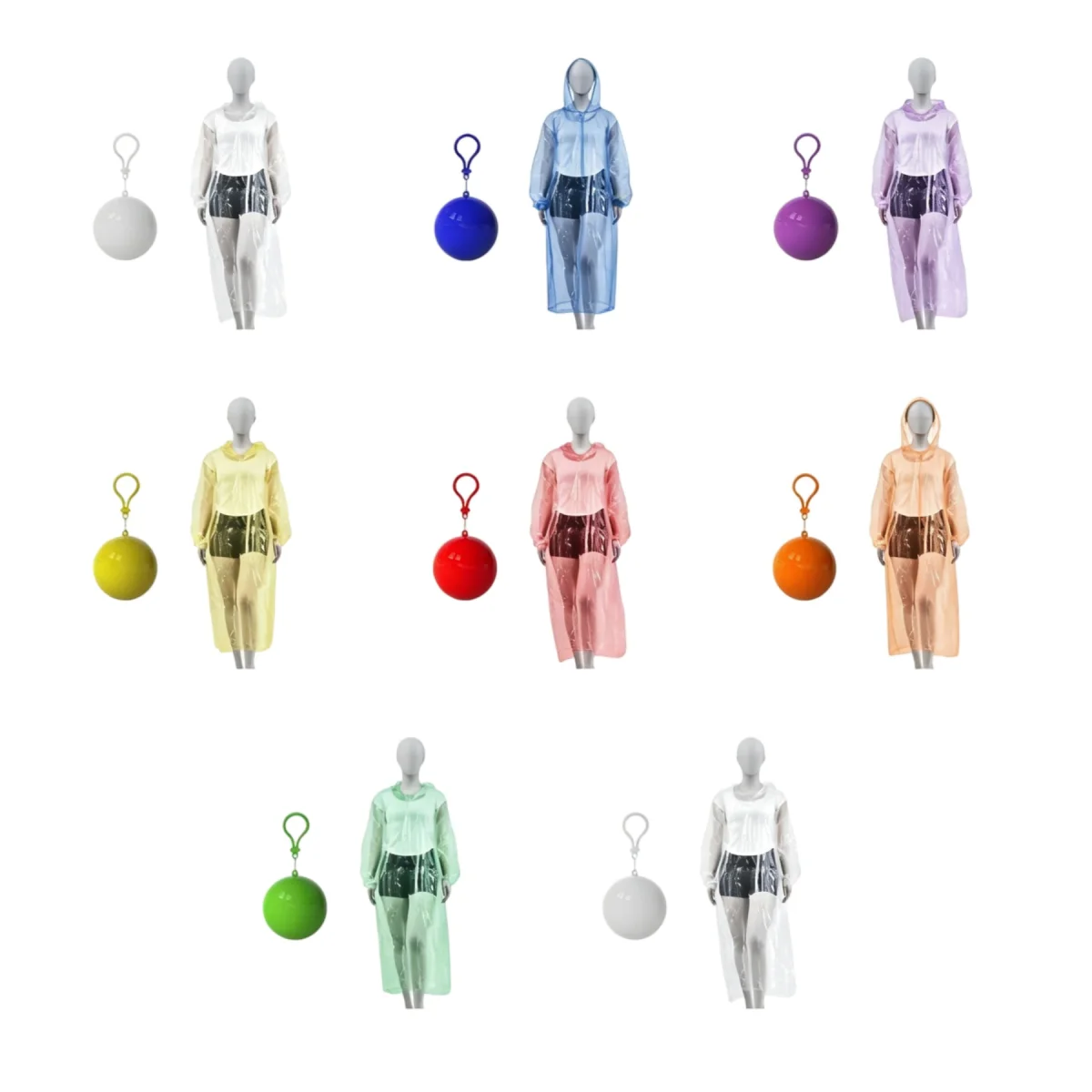 Keychain-Pack Compact Emergency Rain Poncho Coat