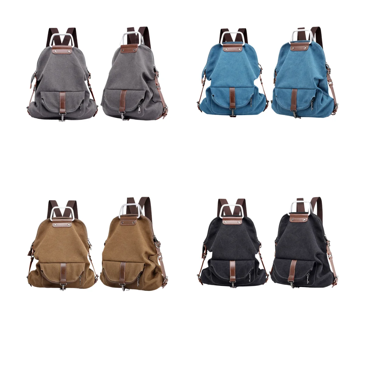Multi-Pocket Canvas Multifunction Shoulder Tote Bag