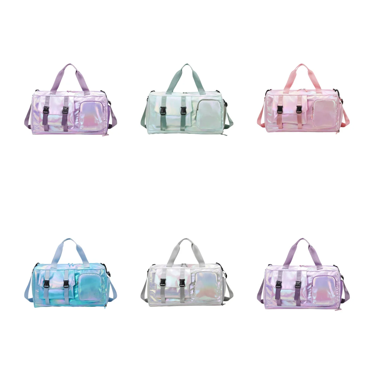 Pearl-Sheen Pearlescent Finish Gym Travel Duffel Bag