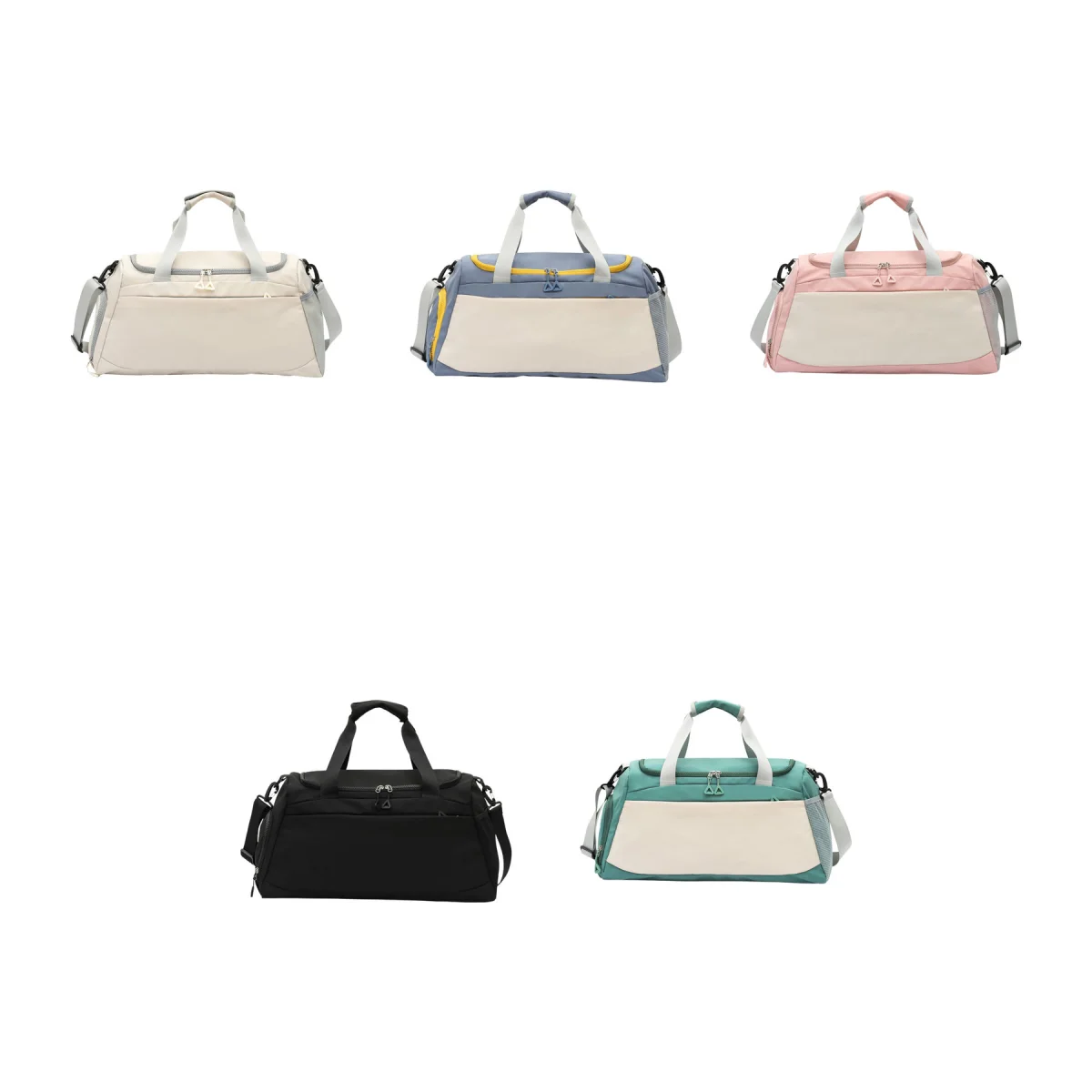 Dual-Zip-Open Travel Training Bag Shoe Pocket Tote