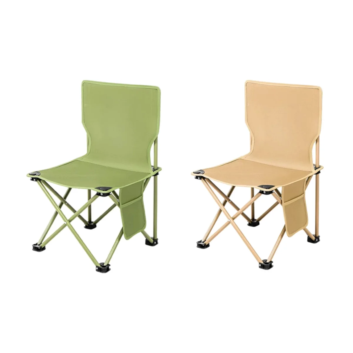 Side-Pocket Lightweight Folding Camping Chair Seat