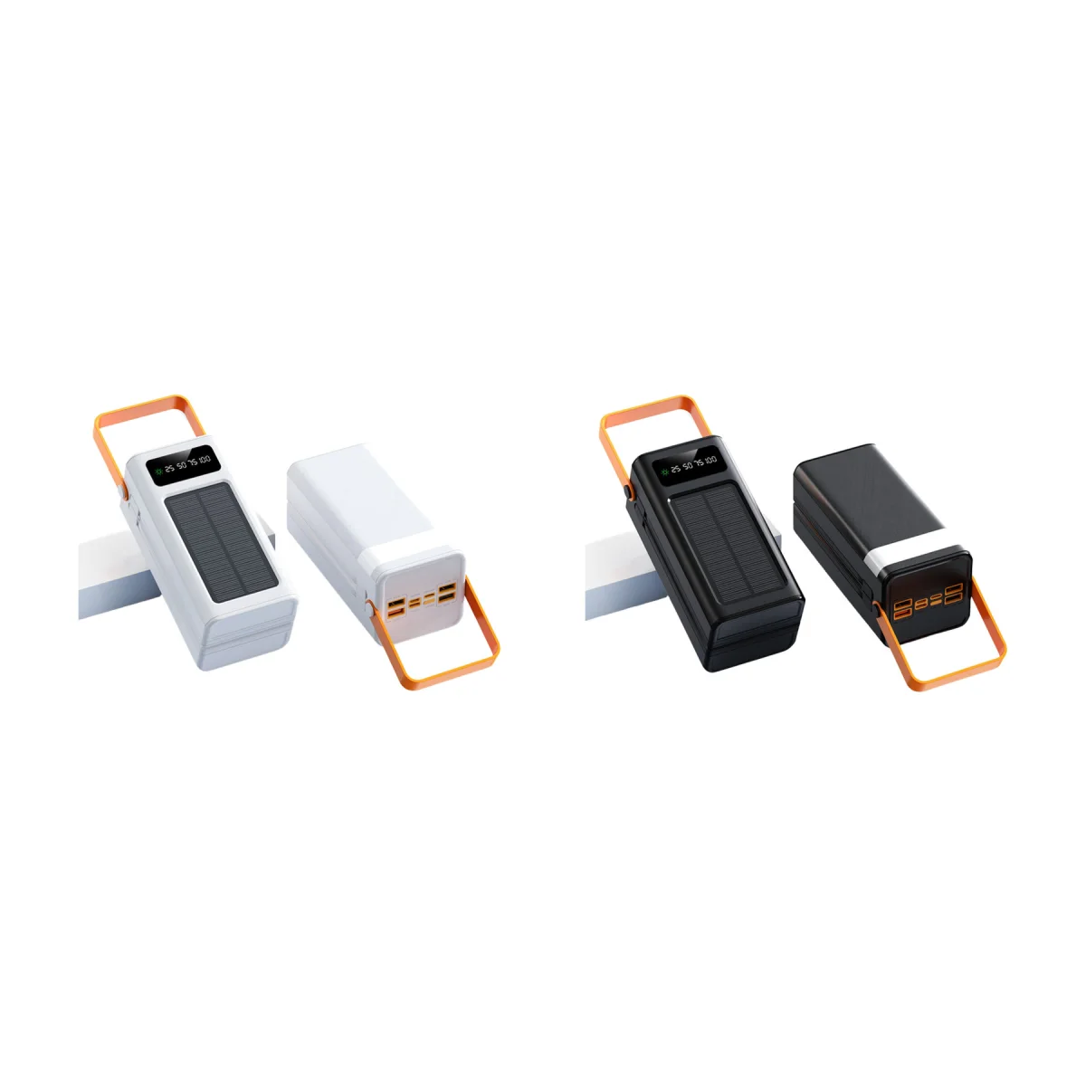 Dual-Cord Dual USB Solar Power Bank Charger