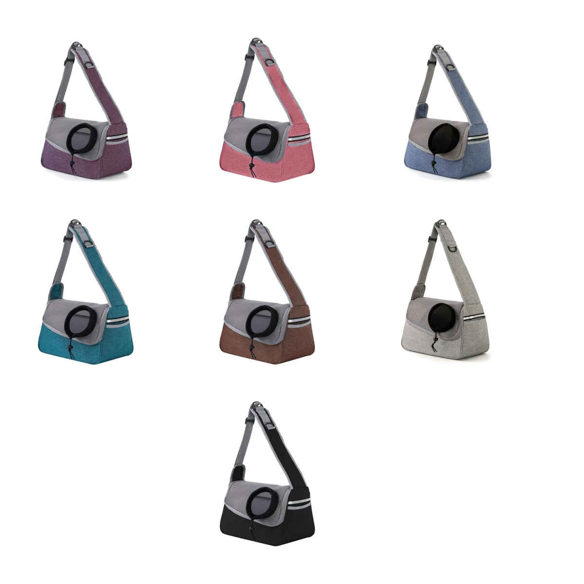 Reflective-Trim Crossbody Pet Carrier Sling Bag