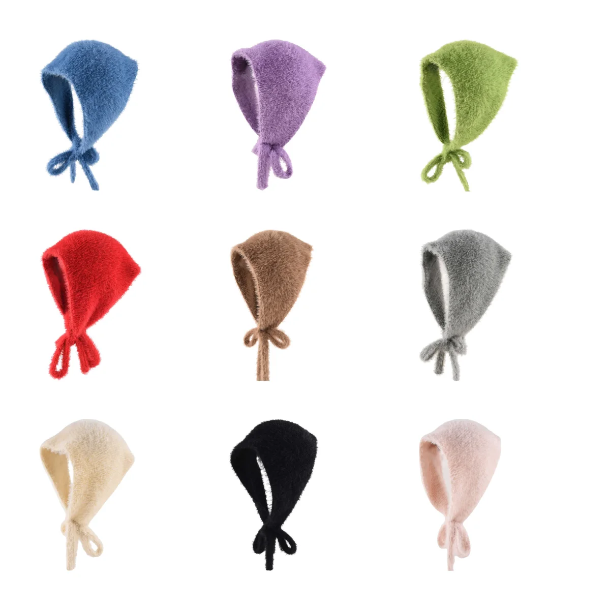 9-Color Knitted Triangle Winter Scarf Shawl