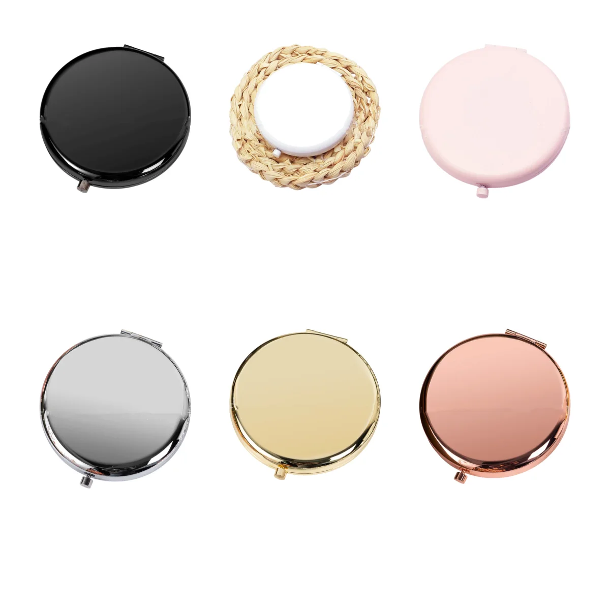 Hinge-Shut Folding Double Sided Pocket Mirror