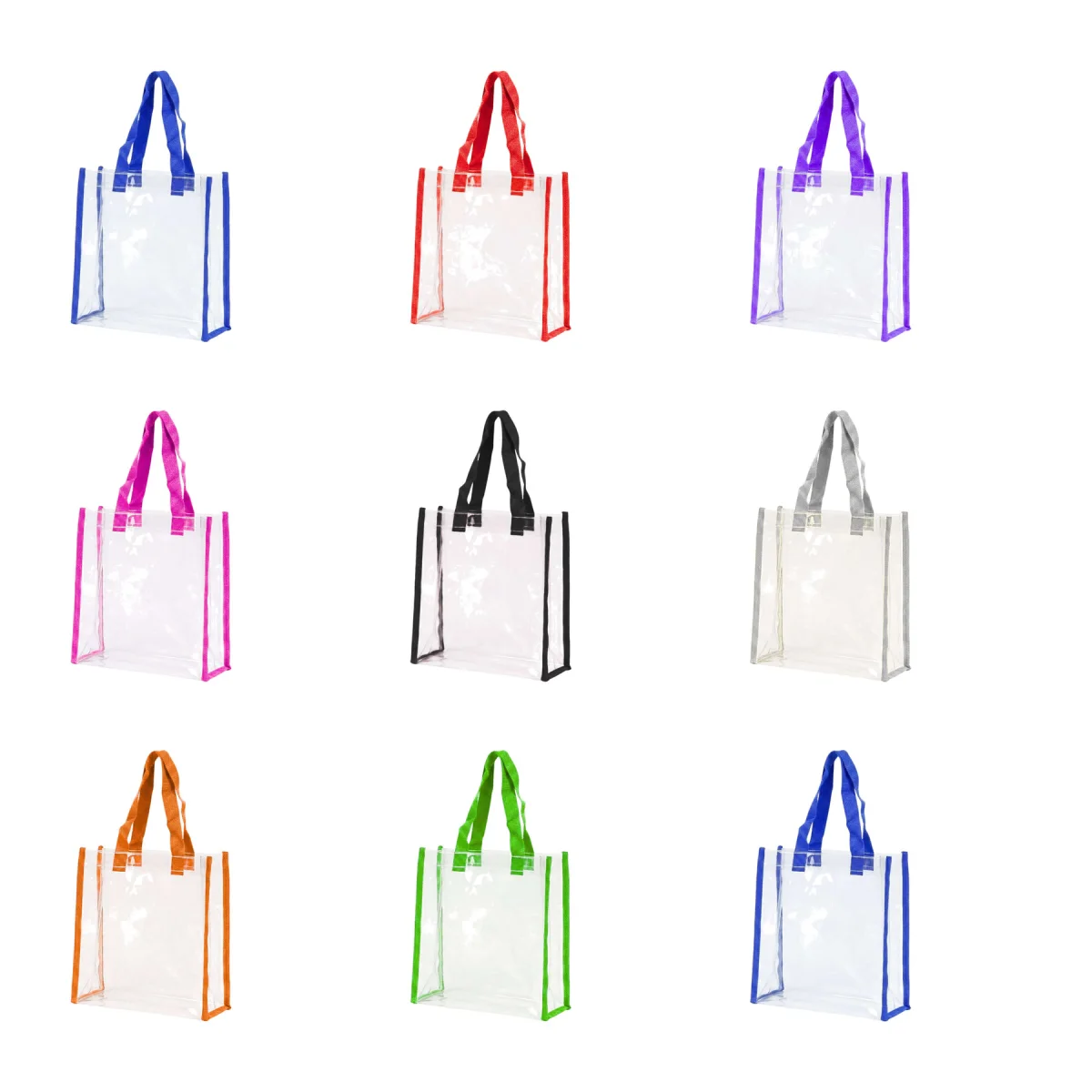Snap-Button Clear PVC Jelly Tote Shopping Bag