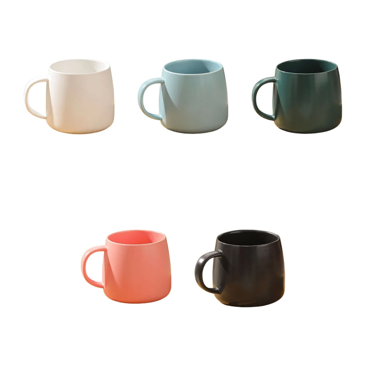 Contrast-Rim Glaze Ceramic Stackable Water Mug