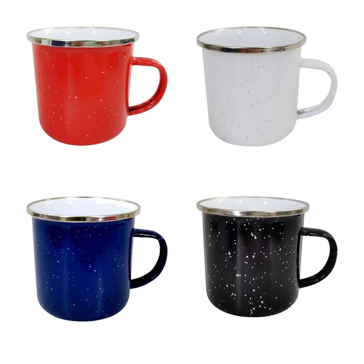 Easy-Grip Spotted Enamel Steel Coffee Mug Cup