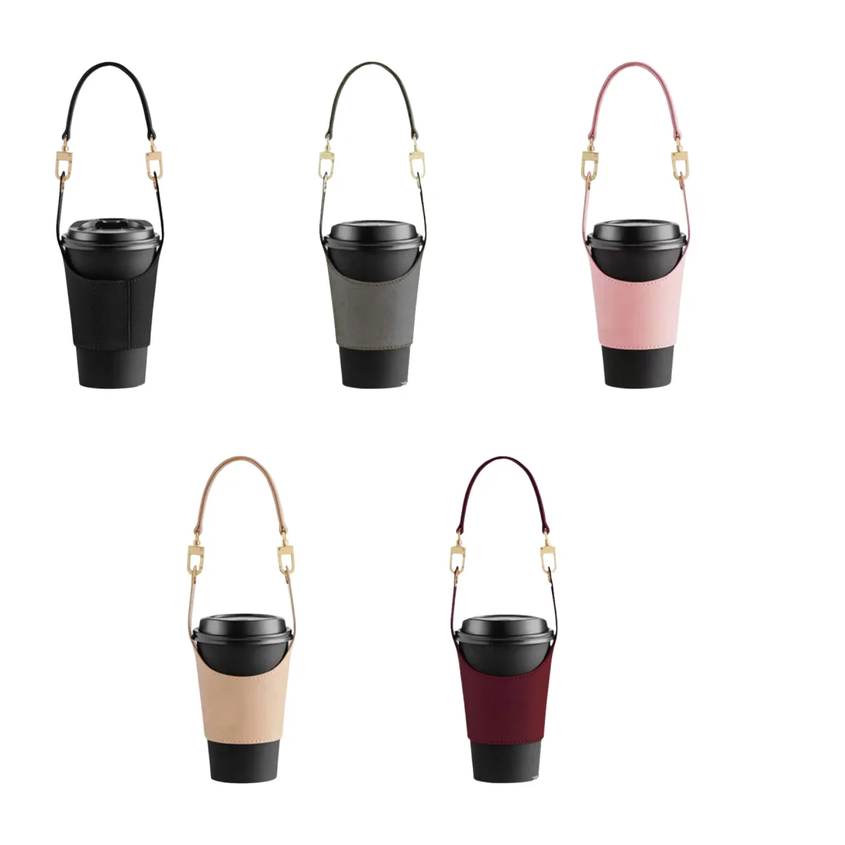 Tapered-Fit PU Leather Insulated Coffee Cup Sleeve