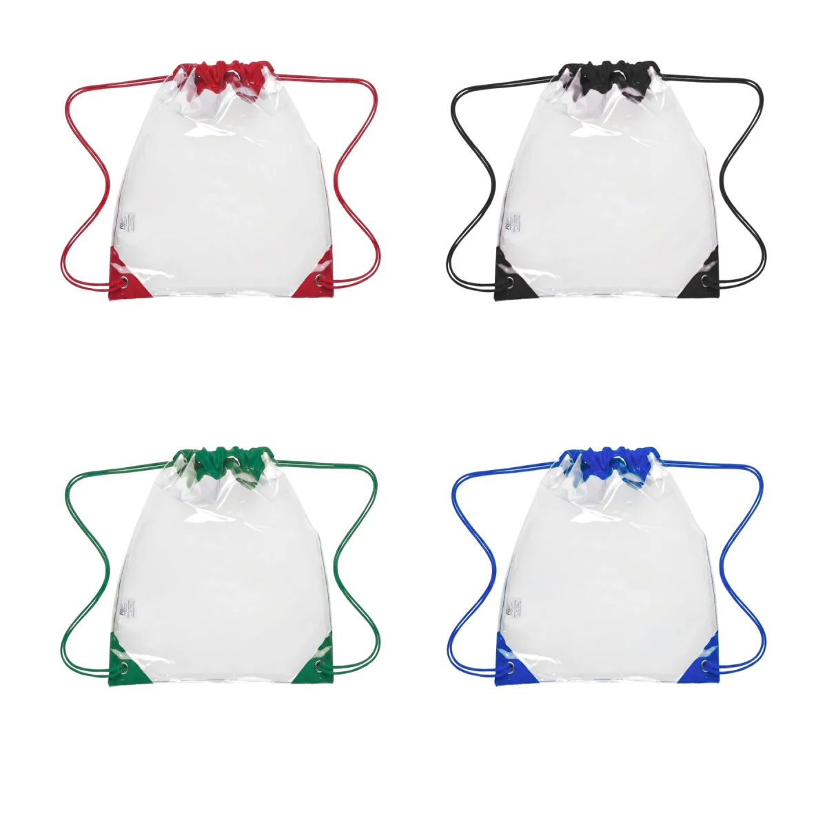 See-Contents Clear PVC Drawstring Backpack Bag