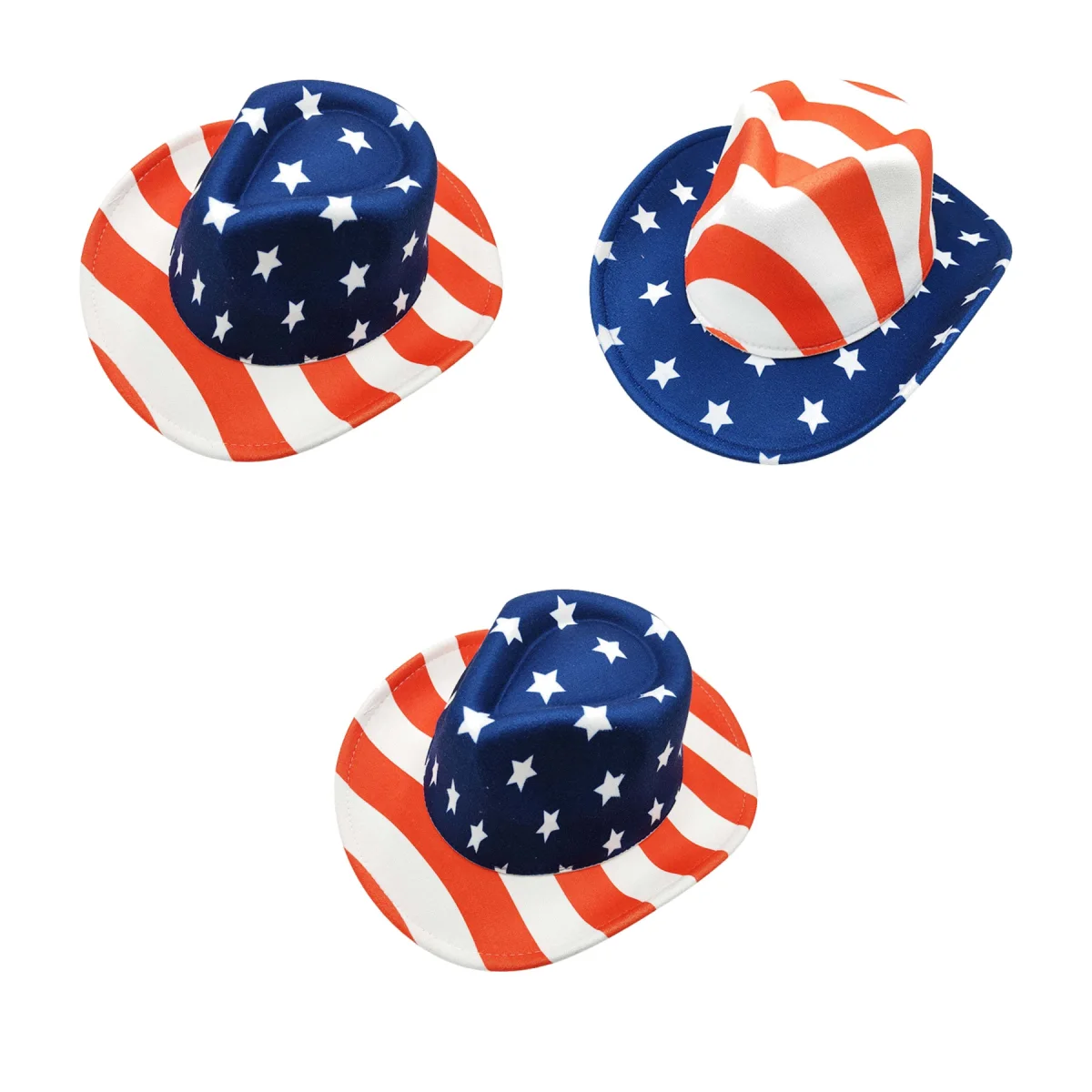 Flag-Print Patriotic Flag Western Cowboy Hat