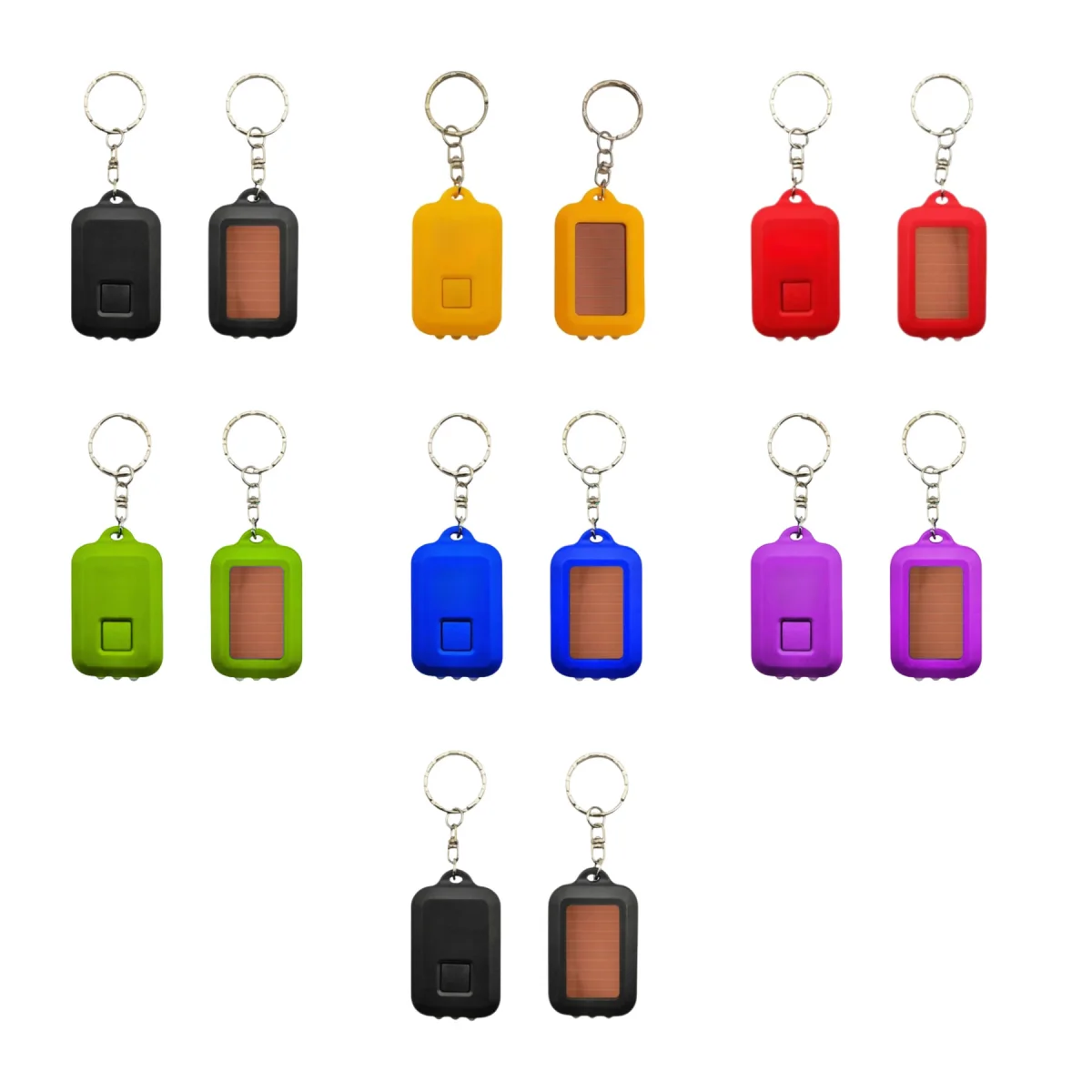 Sun-Charged Solar Powered Keychain LED Flashlight